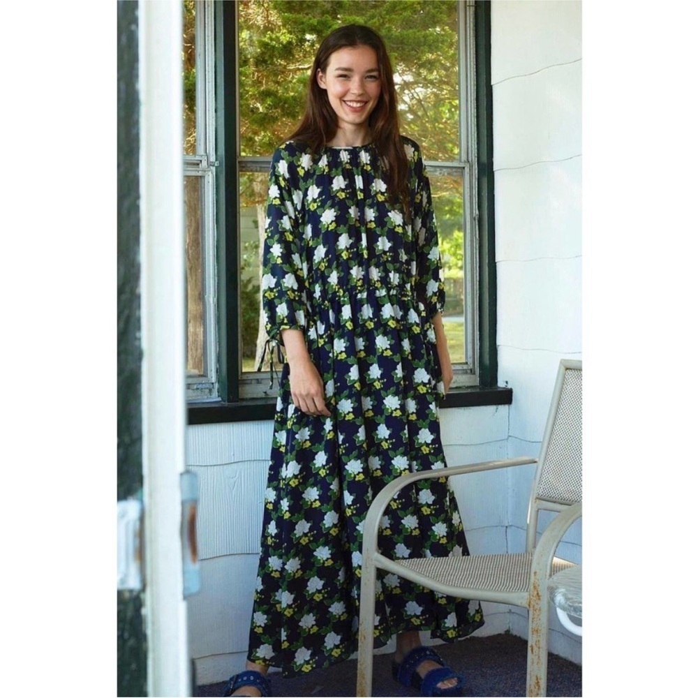 Anthropologie Whit Sadie Long Floral Maxi Dress 100% SIlk‎ sz Small NEW $568